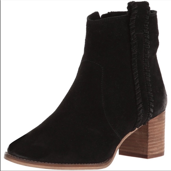 The Stella Black Suede Distressed Stitched Booties - Picture 4 of 4